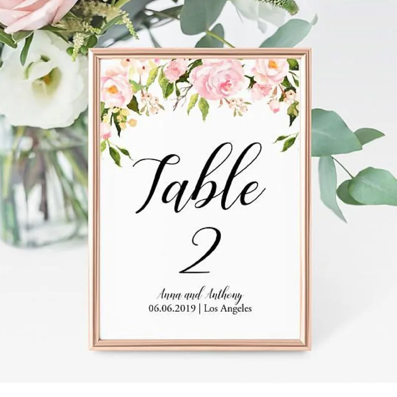 Table Number Card
