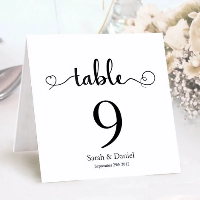 Table Number Card
