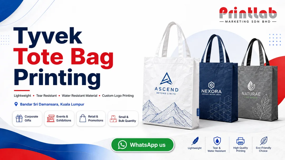 Custom Tyvek tote bag printing at Printlab Bandar Sri Damansara Kuala Lumpur PJ