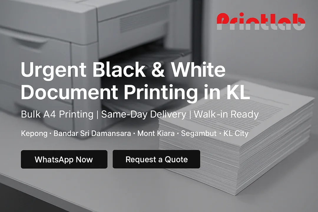 Urgent Black & White Bulk Document Printing in Kuala Lumpur