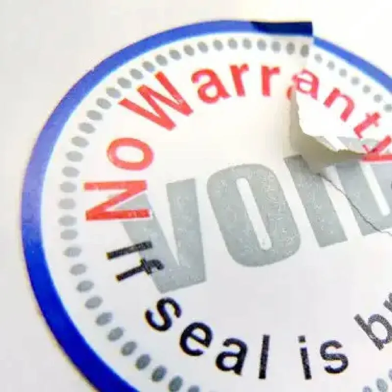 Print Breakable Warranty Sticker