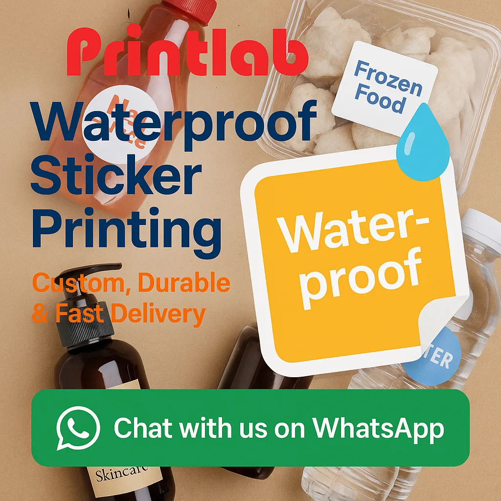 Waterproof Sticker Printing in Malaysia – Custom, Durable & Fast Delivery