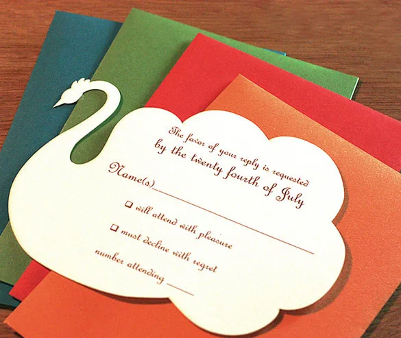 Custom Shaped Wedding Card