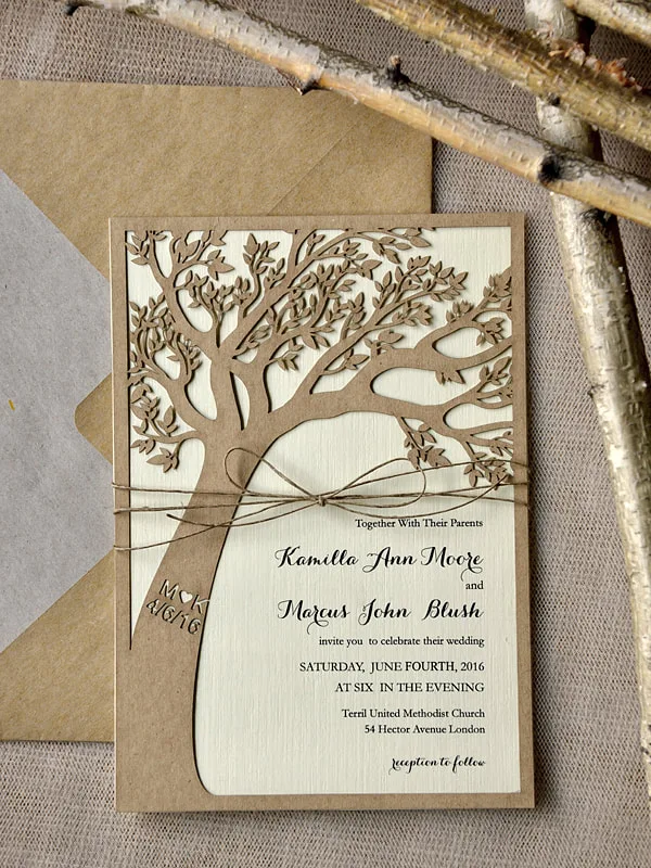 Custom Shaped Wedding Card