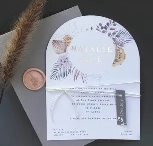 Custom Shaped Wedding Card