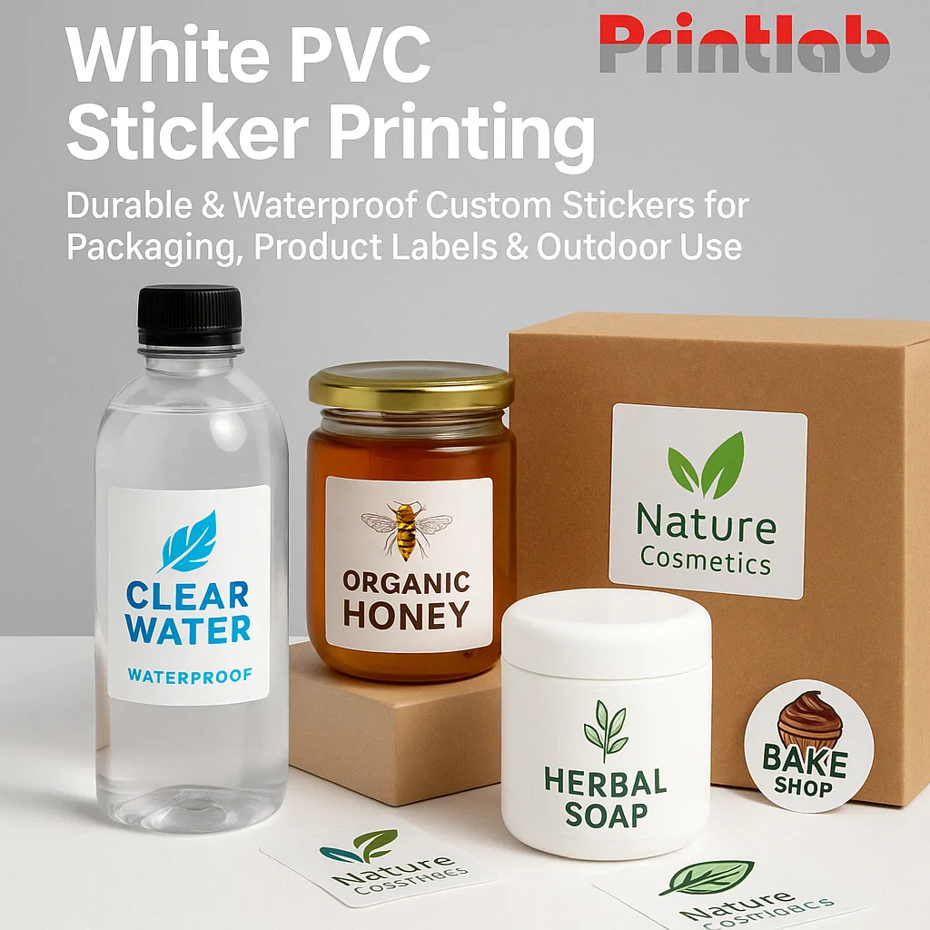 White PVC Sticker Printing Malaysia Waterproof & Durable Labels Printlab