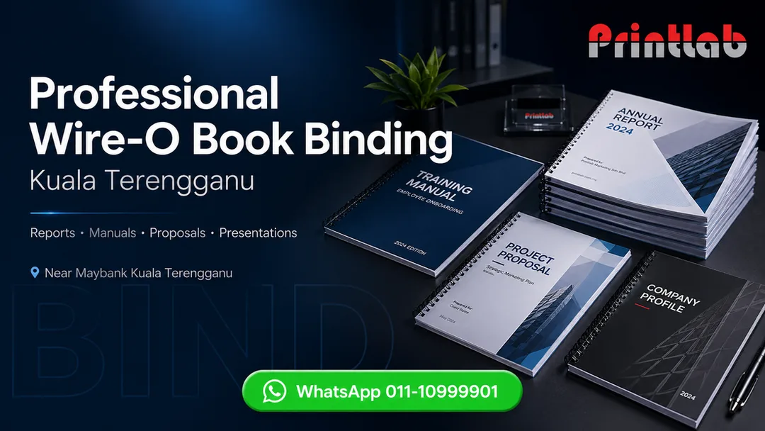 Wire-O book binding service at Printlab Kuala Terengganu